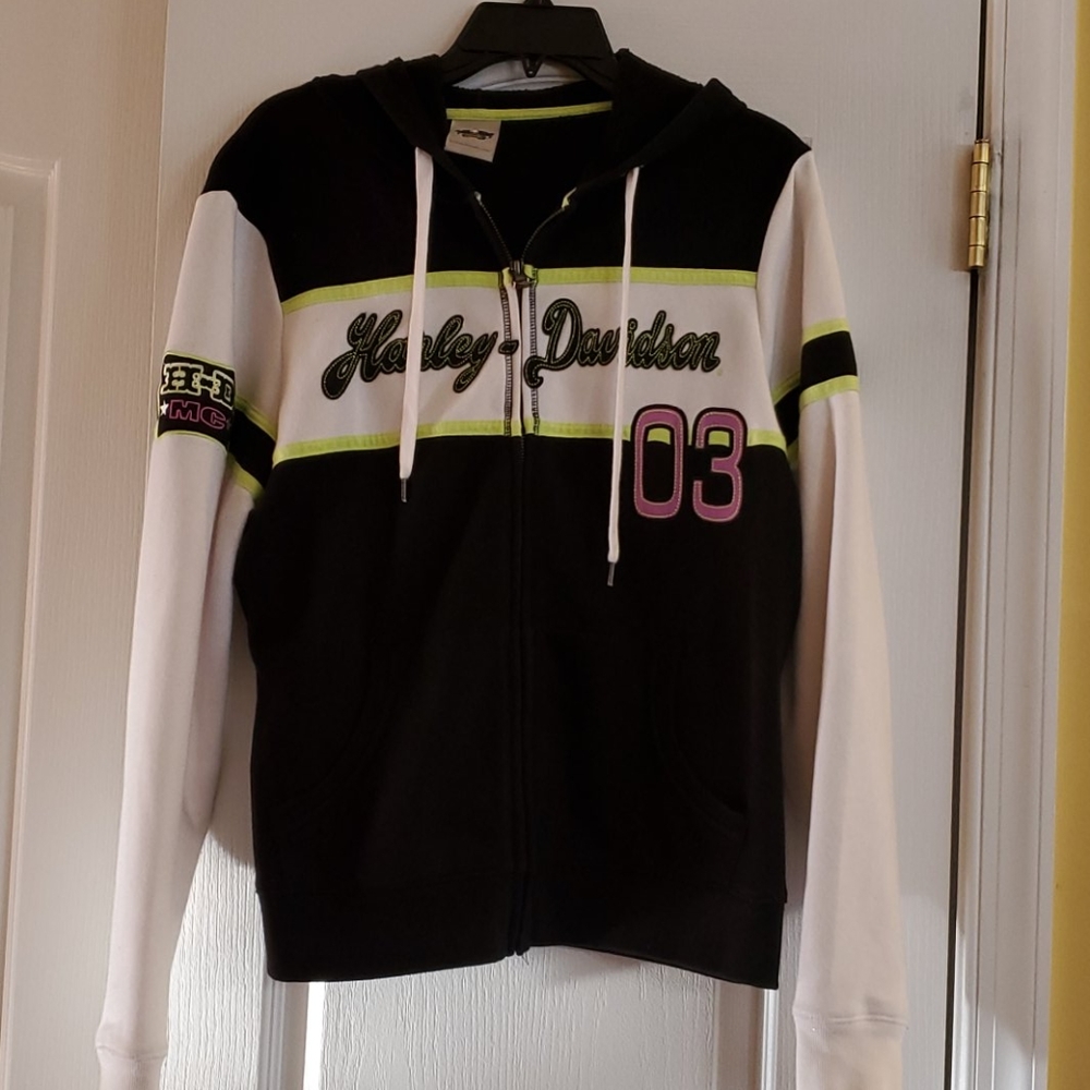 Harley Davidson Hoodie w Zipper - Ladies Large